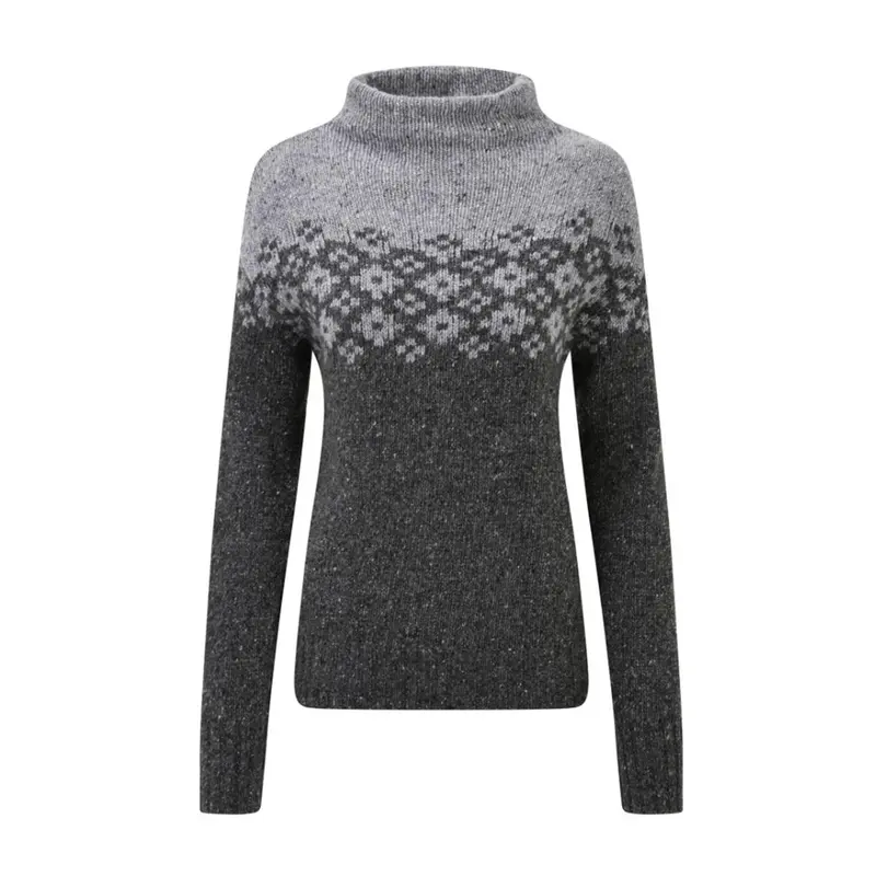Sherpa Mandari Mock Neck Sweater - Charcoal