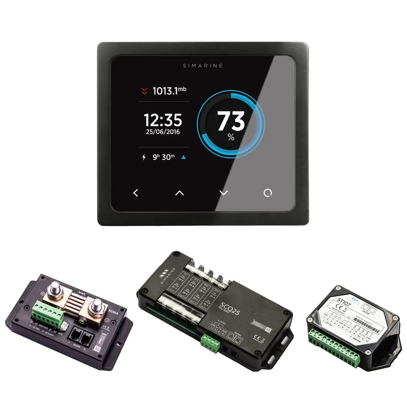 Simarine PICO Blue Set Rev2 - Batteriemonitor, Tankelektrode und 2 x Shunt Schwarz-mit Einbaurahmen