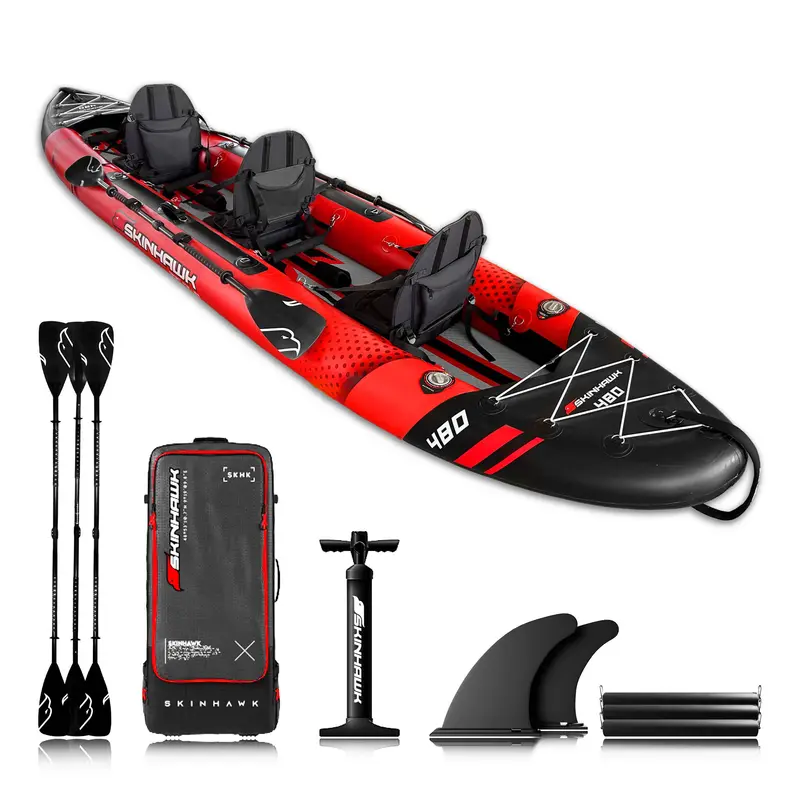 SKINHAWK 3ER EXCLUSIV KAJAK 480 CM x 96 CM ROT