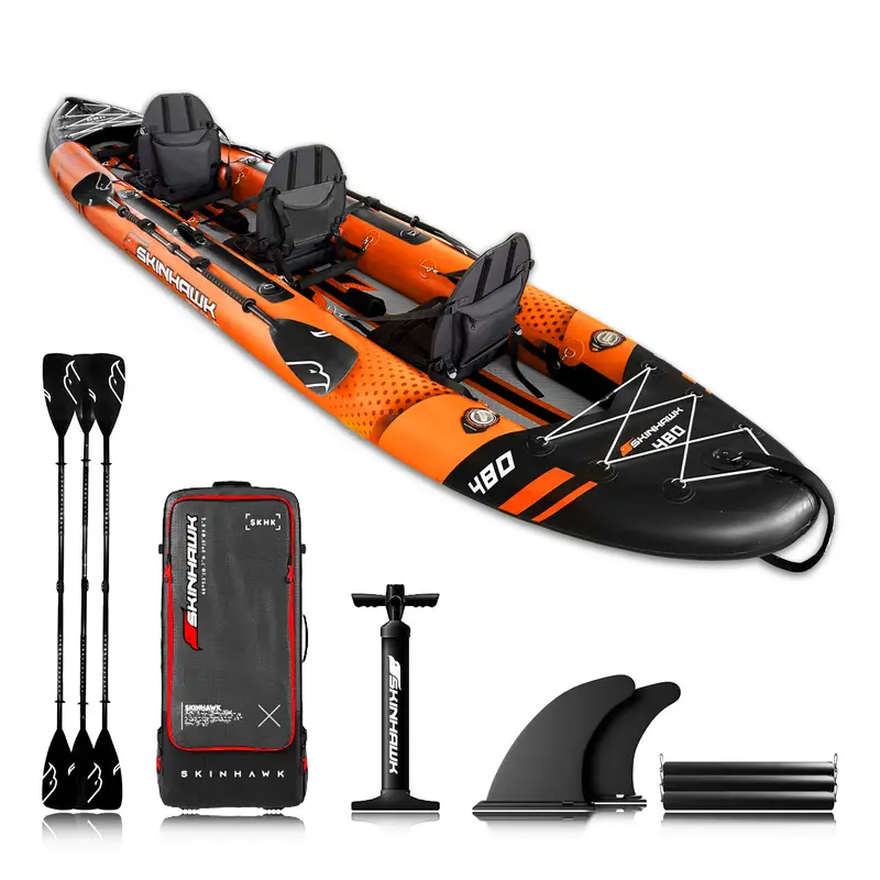 SKINHAWK 3ER EXCLUSIV KAJAK KAUFEN 480 x 96 CM ORANGE