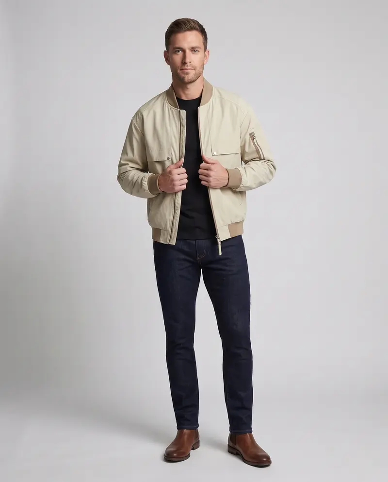 Sportliche Übergangsjacke für Herren mit modischen Details Drune