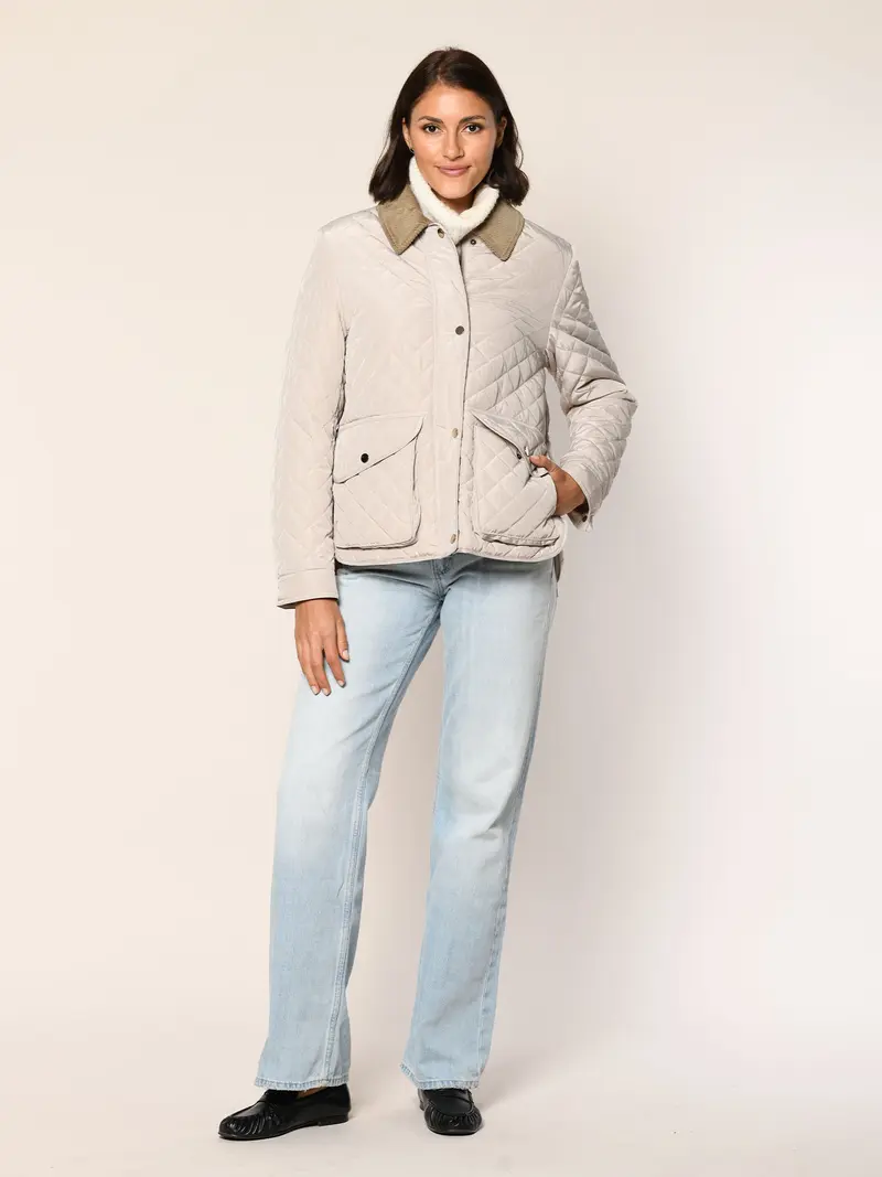 Steppjacke mit Cordkragen