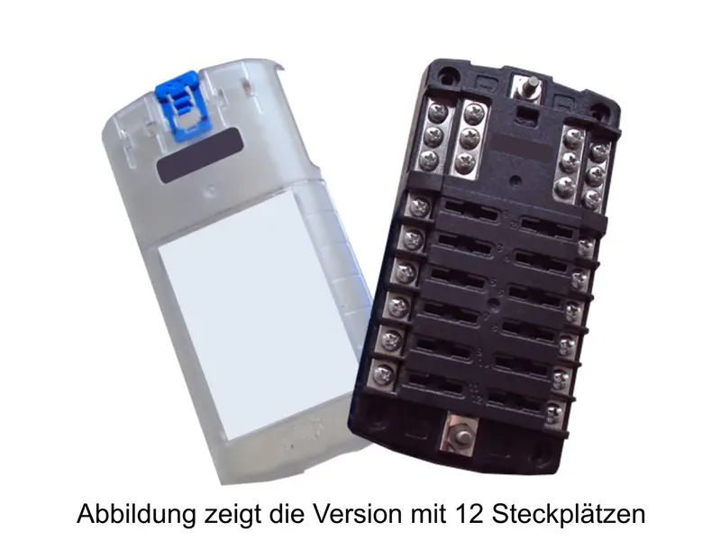 Stromverteiler 100A für 6 Flachsicherungen