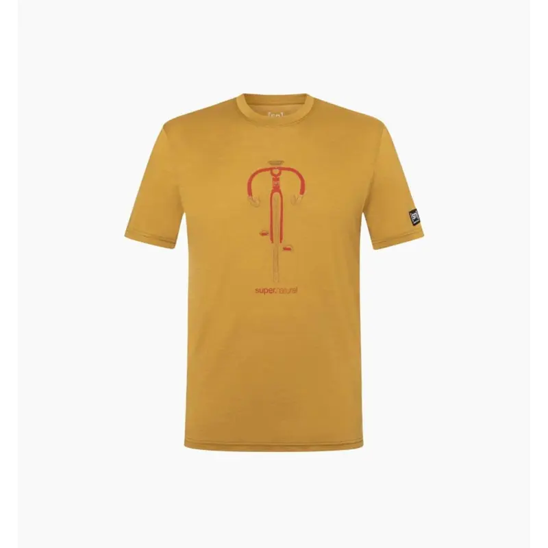 Super Natural M Vintage Bike Tee dried tobacco high risk red