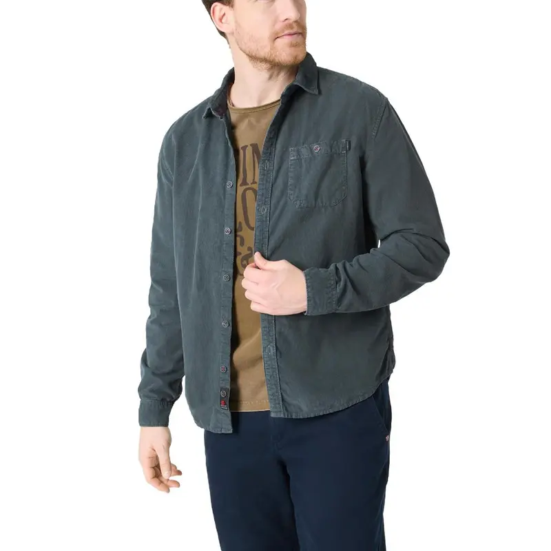 Timezone Herren Corduroy Shirt Blau