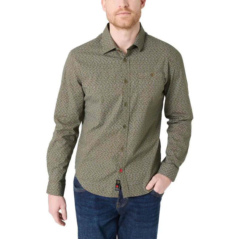 Timezone Herren Printed Classic Shirt Green
