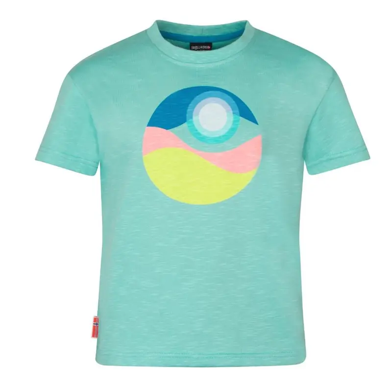 Trollkids - Girls Halsafjord T - aqua taze - Kinder