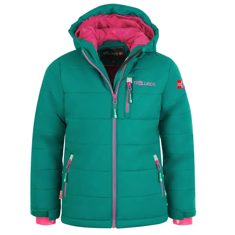 Trollkids Hemsedal Snow Jacket XT smaragd/rubine