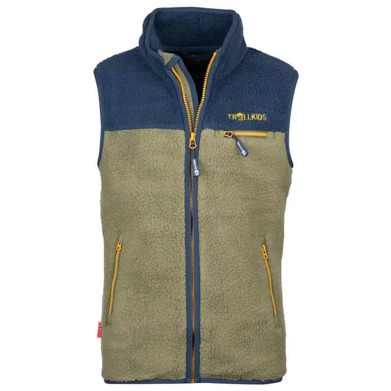 Trollkids Kids Hemsedal Vest moss/mystic blue Kinder