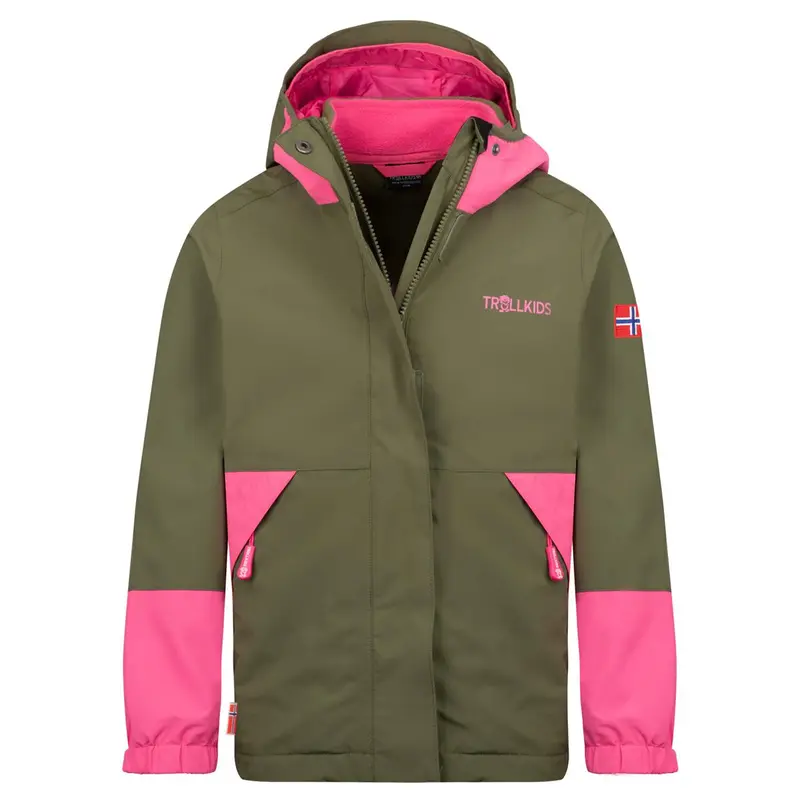 Trollkids Kjerak 3in1 Jacket dusky olive/ light magenta