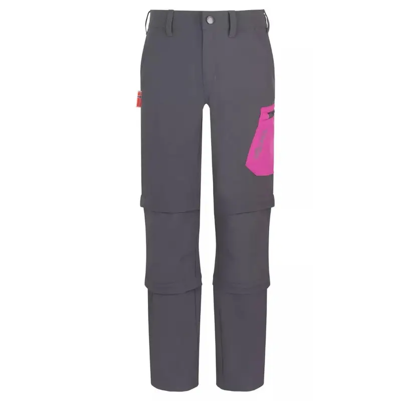 Trollkids Preikestolen Double Zip-Off Pants graphite/fresch berry