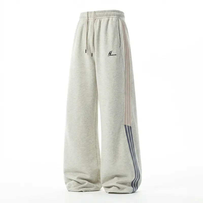 Unisex Extraweite Sweatpants mit Tunnelzug, seitlichem Streifen-Detail und Palazzoschnitt Drune