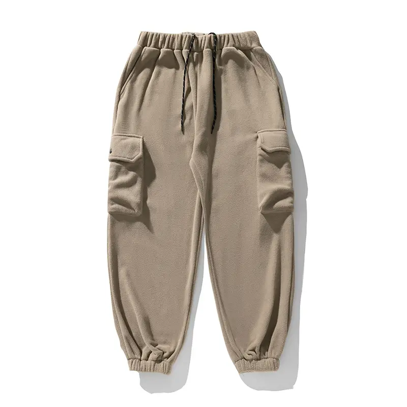 Unisex Fleece-Cargo-Jogginghose im Utility-Look mit elastischem Bund, Kordelzug und Klappentaschen Drune