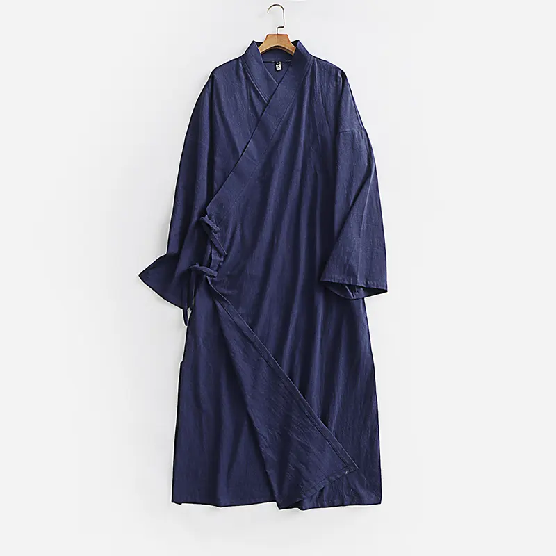 Unisex Langer Kimono-Mantel mit Bindeband, weitem Schnitt und minimalistischer Silhouette Drune