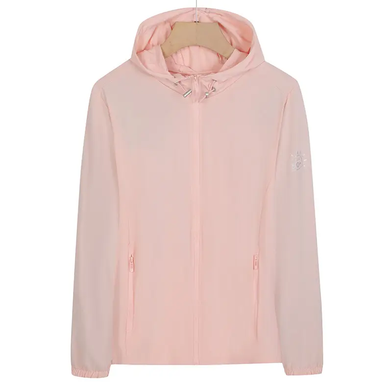 Unisex Leichte wind- und wasserabweisende Kapuzen‑Übergangsjacke mit durchgehendem Reißverschluss, Reißverschlusstaschen & elastischen Bündchen Drune