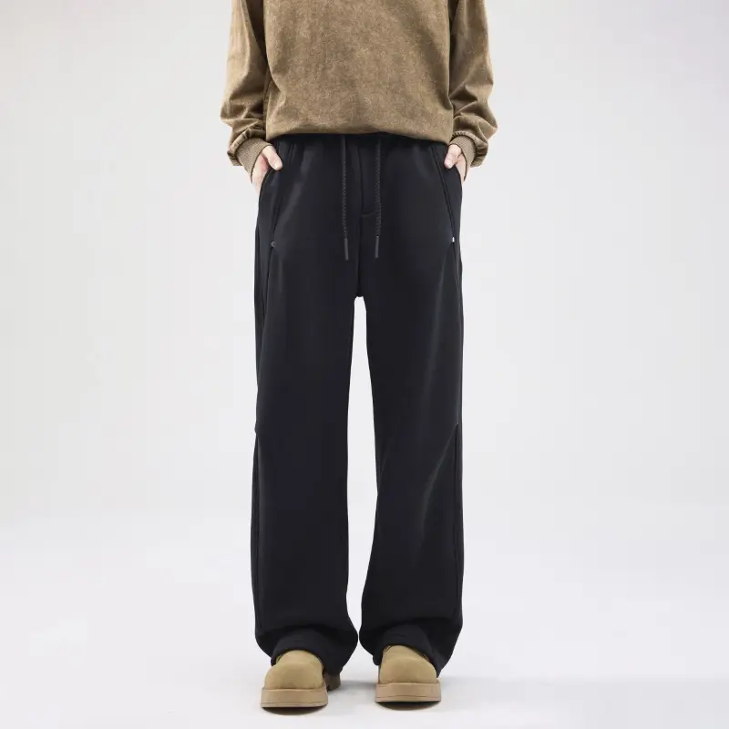 Unisex Locker geschnittene Sweatpant mit geradem Bein, elastischem Bund und aufgesetzten Gesäßtaschen Drune