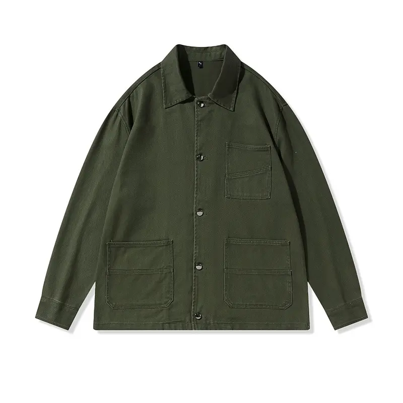 Unisex Oversize-Arbeitsjacke im Overshirt‑Stil aus Canvas mit aufgesetzten Taschen Drune
