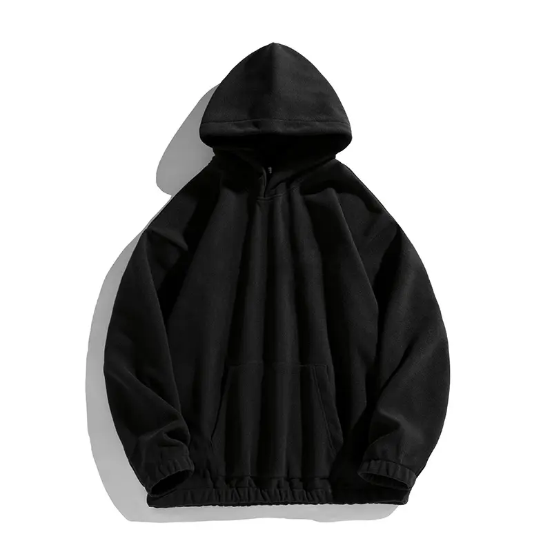 Unisex Oversize Fleece-Hoodie mit elastischem Saum und aufgesetzter Kängurutasche Drune