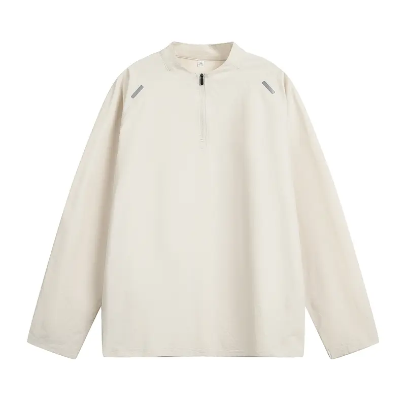 Unisex Oversize Halbzip-Pullover mit Raglanärmeln und reflektierenden Schulterdetails Drune