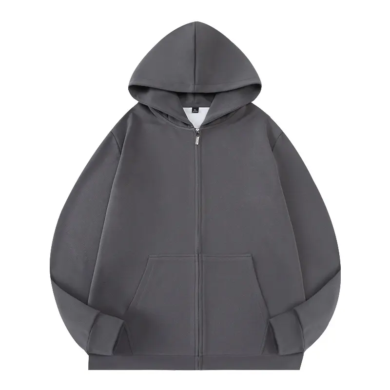Unisex Oversize Kapuzen‑Zipjacke aus French‑Terry mit verdeckter Nahtführung Drune