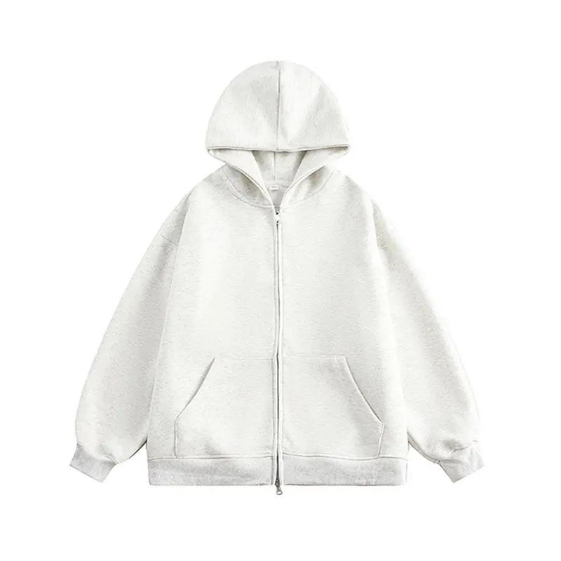 Unisex Oversize-Kapuzenjacke mit durchgehendem Reißverschluss und weichem Fleece-Innenfutter Drune