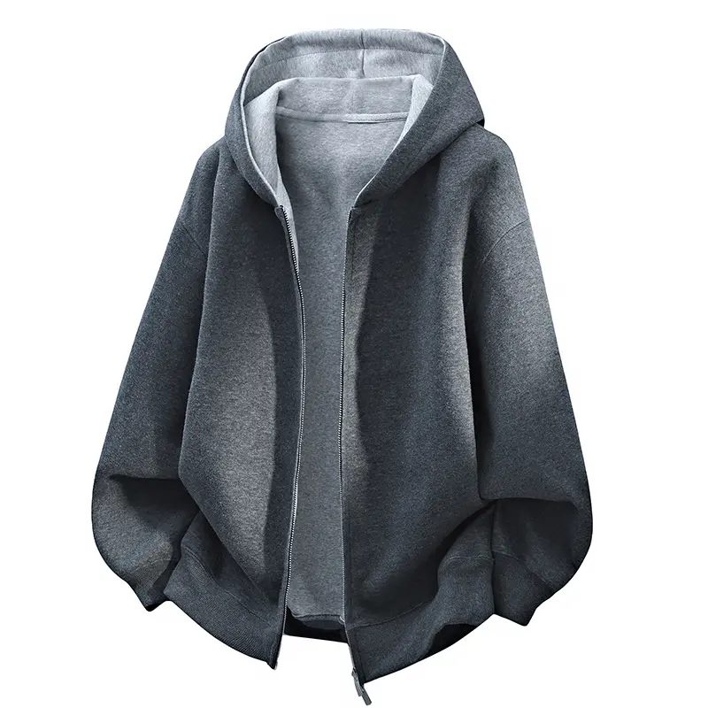 Unisex Oversize-Kapuzenpullover aus French-Terry mit Ballonärmeln und verlängertem Rückensaum Drune
