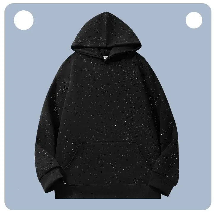 Unisex Oversize-Kapuzenpullover aus French-Terry mit Kängurutasche & dezenter Sprenkeloptik Drune