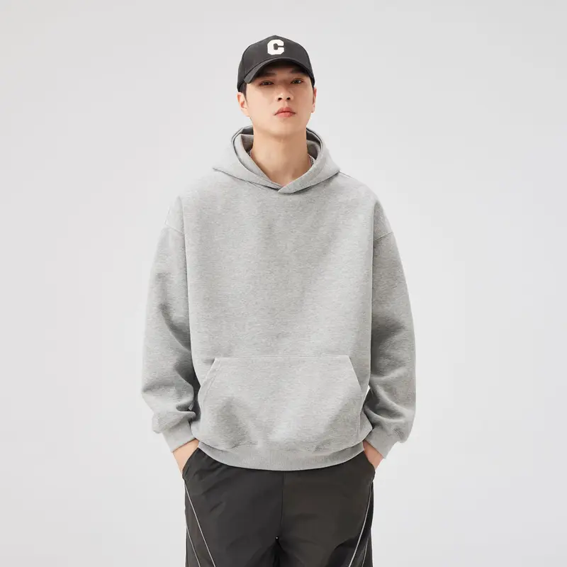Unisex Oversize Kapuzenpullover aus schwerem Scuba‑Fleece mit Kängurutasche Drune