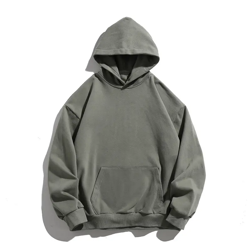 Unisex Oversize Kapuzenpullover aus schwerer Sweatqualität mit Kängurutasche und geripptem Saum Drune
