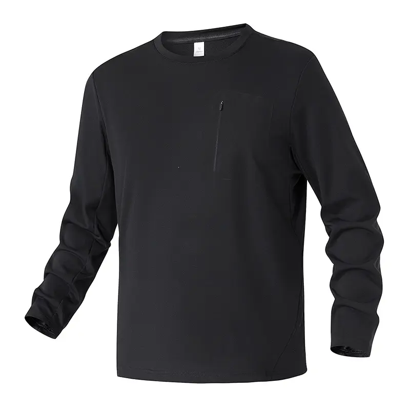 Unisex Oversize Langarm‑Sweatshirt mit Brustreißverschlusstasche und Rundhalsausschnitt Drune