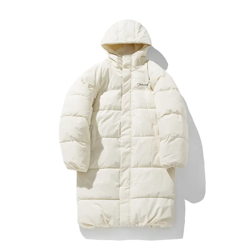 Unisex Oversize langer Steppmantel mit Kapuze und wattierter Thermoisolierung Drune