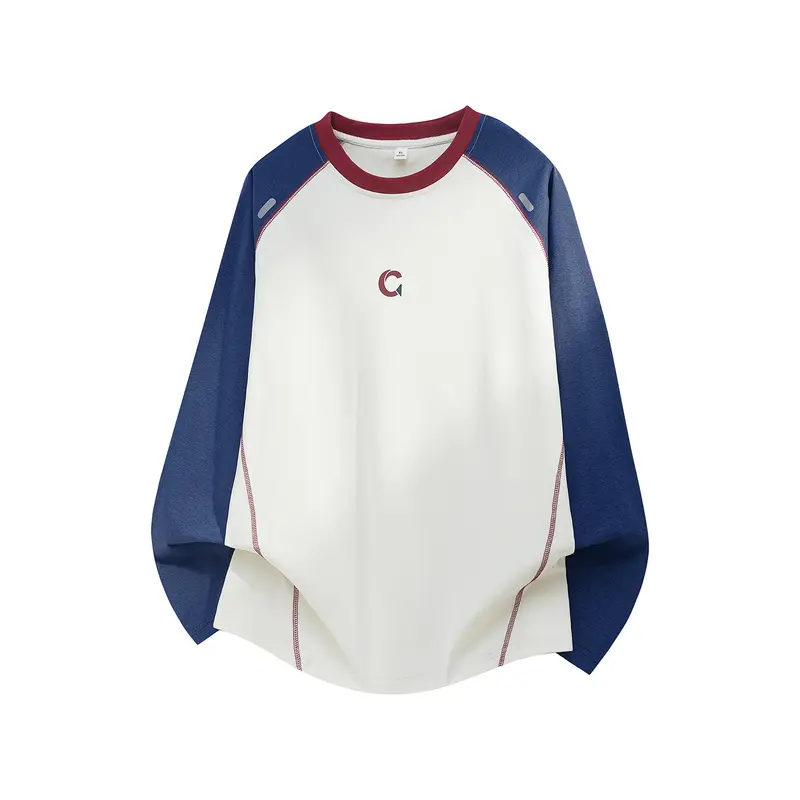 Unisex Oversize Raglan‑Sweatshirt mit kontrastierten Ärmeln, Rundhals und abgerundetem Saum Drune