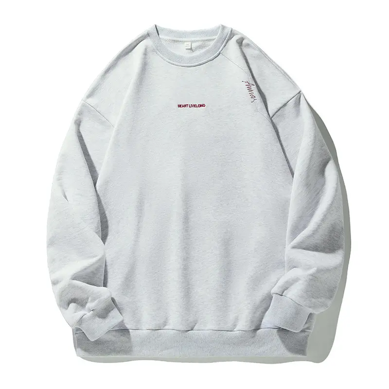 Unisex Oversize Rundhals-Sweatshirt aus Baumwollmix mit feiner Bruststickerei Drune