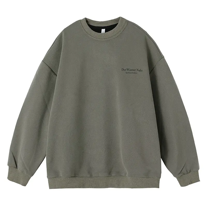 Unisex Oversize Rundhals-Sweatshirt aus schwerem French-Terry mit kleiner Bruststickerei Drune
