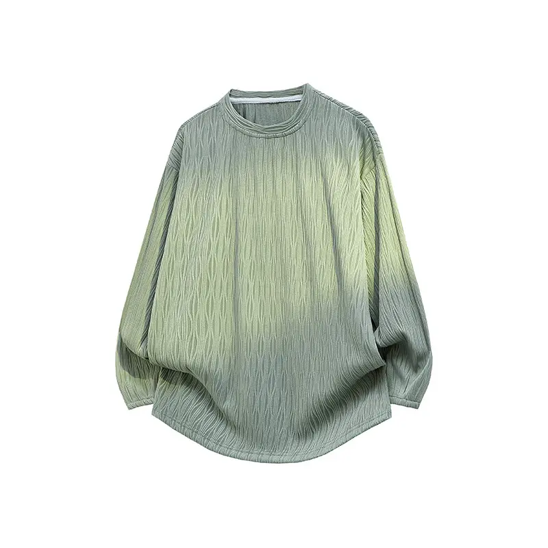 Unisex Oversize Strukturierter Rundhals-Pullover mit Ballonärmeln und abgerundetem Saum Drune