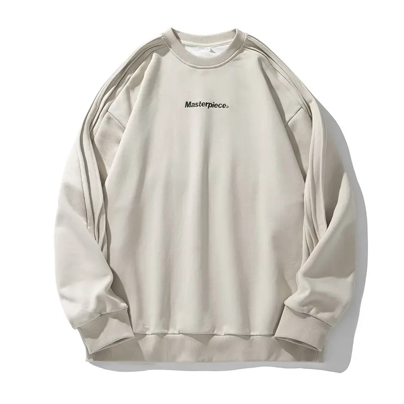 Unisex Oversize-Sweatshirt im Minimalstil mit Schulterpaspeln und feiner Bruststickerei Drune