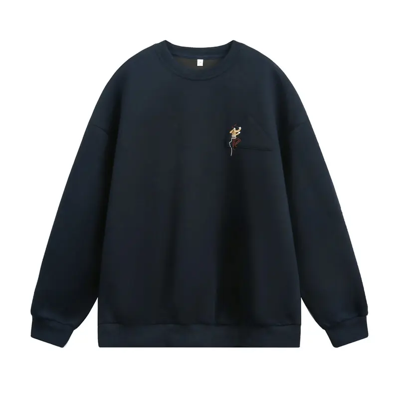 Unisex Oversize Sweatshirt mit aufgesetzter Brusttasche und Kletterer‑Stickerei Drune