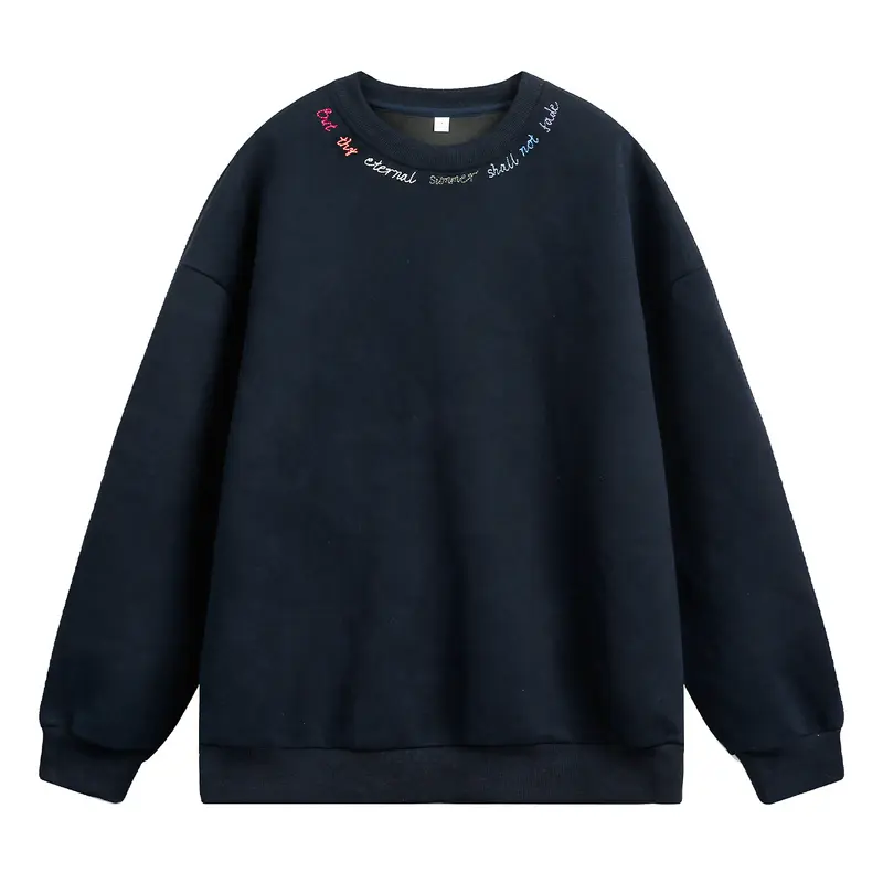 Unisex Oversize Sweatshirt mit bunter Halsstickerei und schwerer French‑Terry‑Qualität Drune