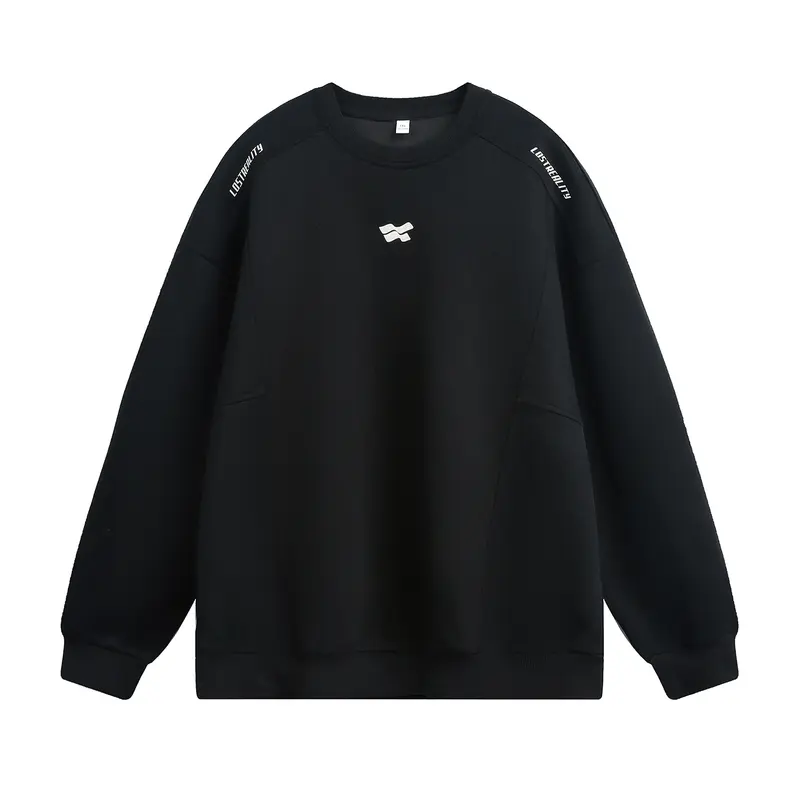 Unisex Oversize Sweatshirt mit Drop-Shoulder, Logo-Applikation und seitlichen Eingrifftaschen Drune