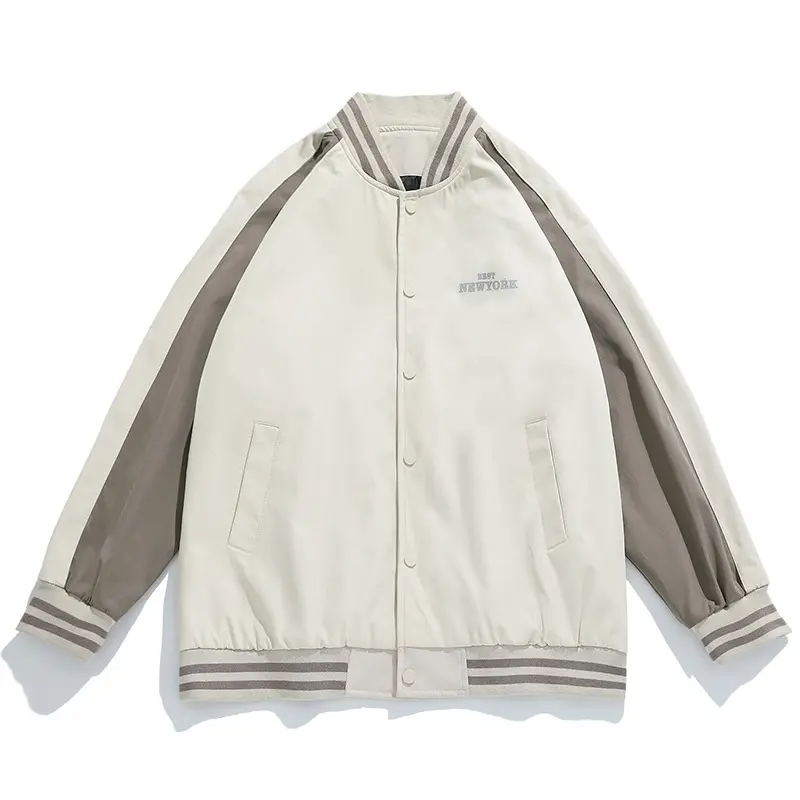 Unisex Retro-Baseball-Collegejacke im Bomberstil mit Raglanärmeln und Rippbündchen Drune