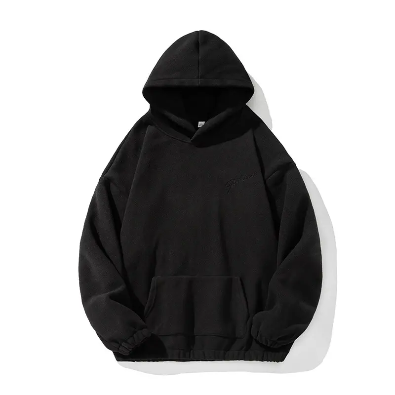 Unisex Schwerer Fleece-Kapuzenpullover im Relaxed-Boxy-Schnitt mit Kängurutasche Drune