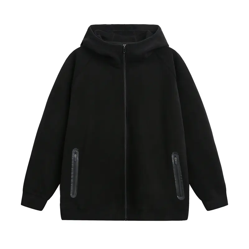 Unisex Tech‑Kapuzenjacke mit hohem Funnelkragen und wasserdichten Reißverschlusstaschen Drune