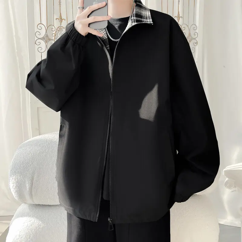 Unisex Trendige Übergangsjacke mit hohem Kragen und lässigem Schnitt Drune