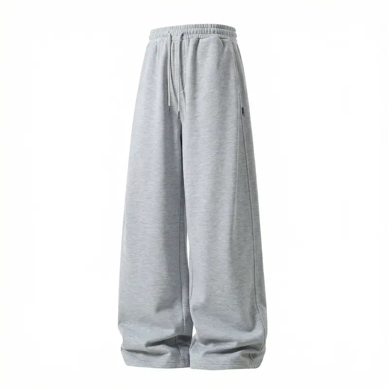 Unisex Ultrabreite French‑Terry‑Sweathose im Palazzo‑Schnitt mit elastischem Kordbund und Seitennahtdetail Drune