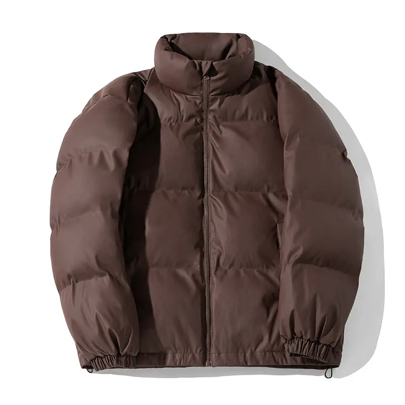 Unisex Voluminöse Pufferjacke mit Stehkragen, minimalistischer Silhouette und verstellbarem Saum Drune