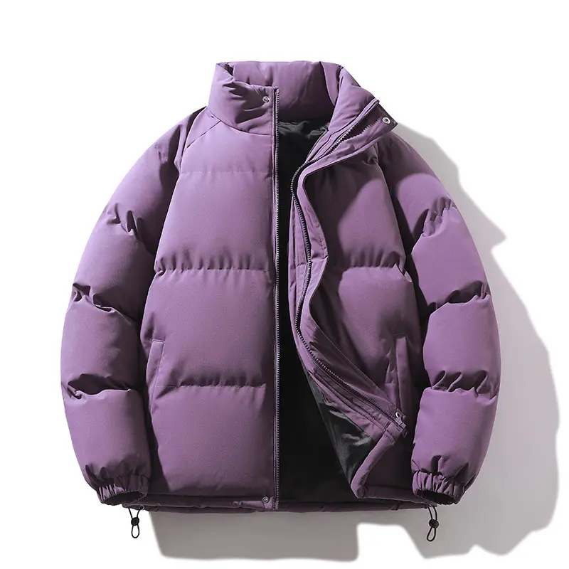 Unisex Wattierte Steppjacke aus Daunenimitat mit hohem Kragen und Kordelzug Drune
