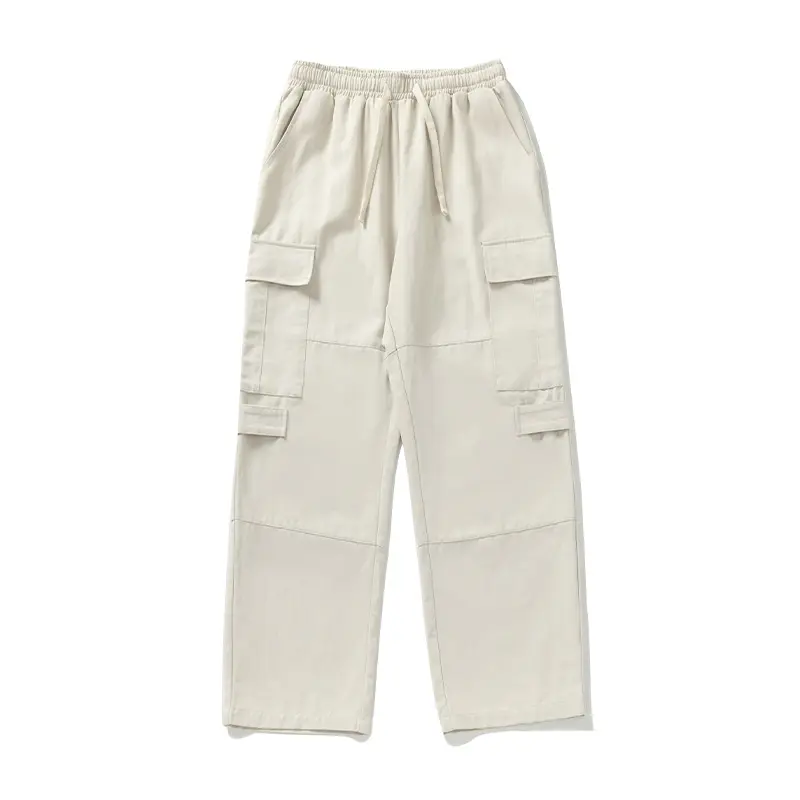 Unisex Weite Cargo-Hose mit elastischem Bund, Kordelzug und Mehrfach-Taschen Drune