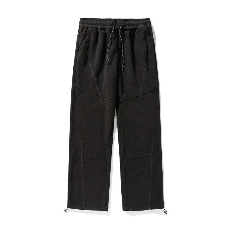 Unisex Weite Fleecehose mit elastischem Bund, Tunnelzug und verstellbarem Beinabschluss Drune