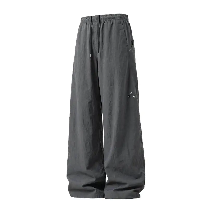 Unisex Weite Leinenmix-Freizeit-Hose mit elastischem Bund und Tunnelzug Drune