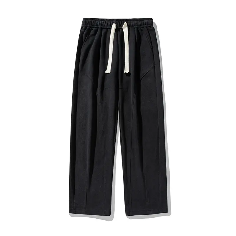 Unisex Weite Relaxed-Freizeit-Hose mit elastischem Bund, Tunnelzug und markanten Bügelfalten Drune